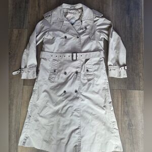 Vintage Saxton Hall Tan Trench Coat 8 Petite